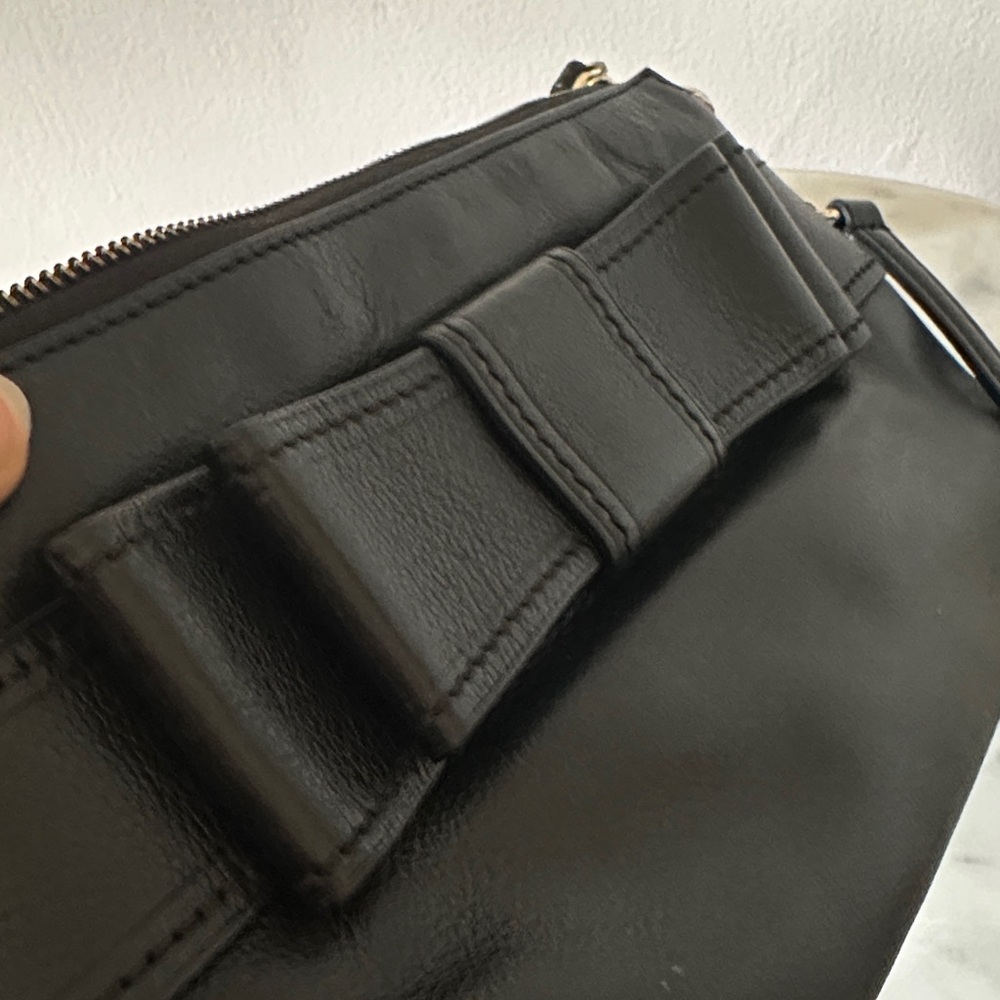 Kate Spade Black Leather Crossbody Bag with Bow Detail - Picture 7 of 8